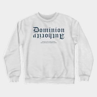 Dominion Authority Statue Blue Grey Modern Streetwear Graphic Design Crewneck Sweatshirt